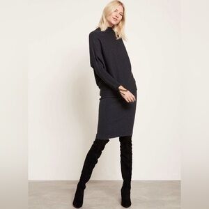 Mint Velvet Knitted Batwing Dress Sz 18 Layering Sophisticated Relaxed Glamour